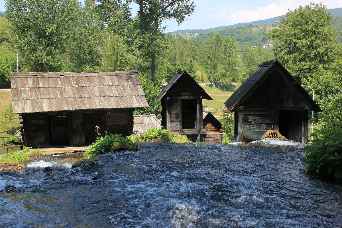 Historic watermills beside the Pliva near Jajce